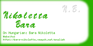 nikoletta bara business card